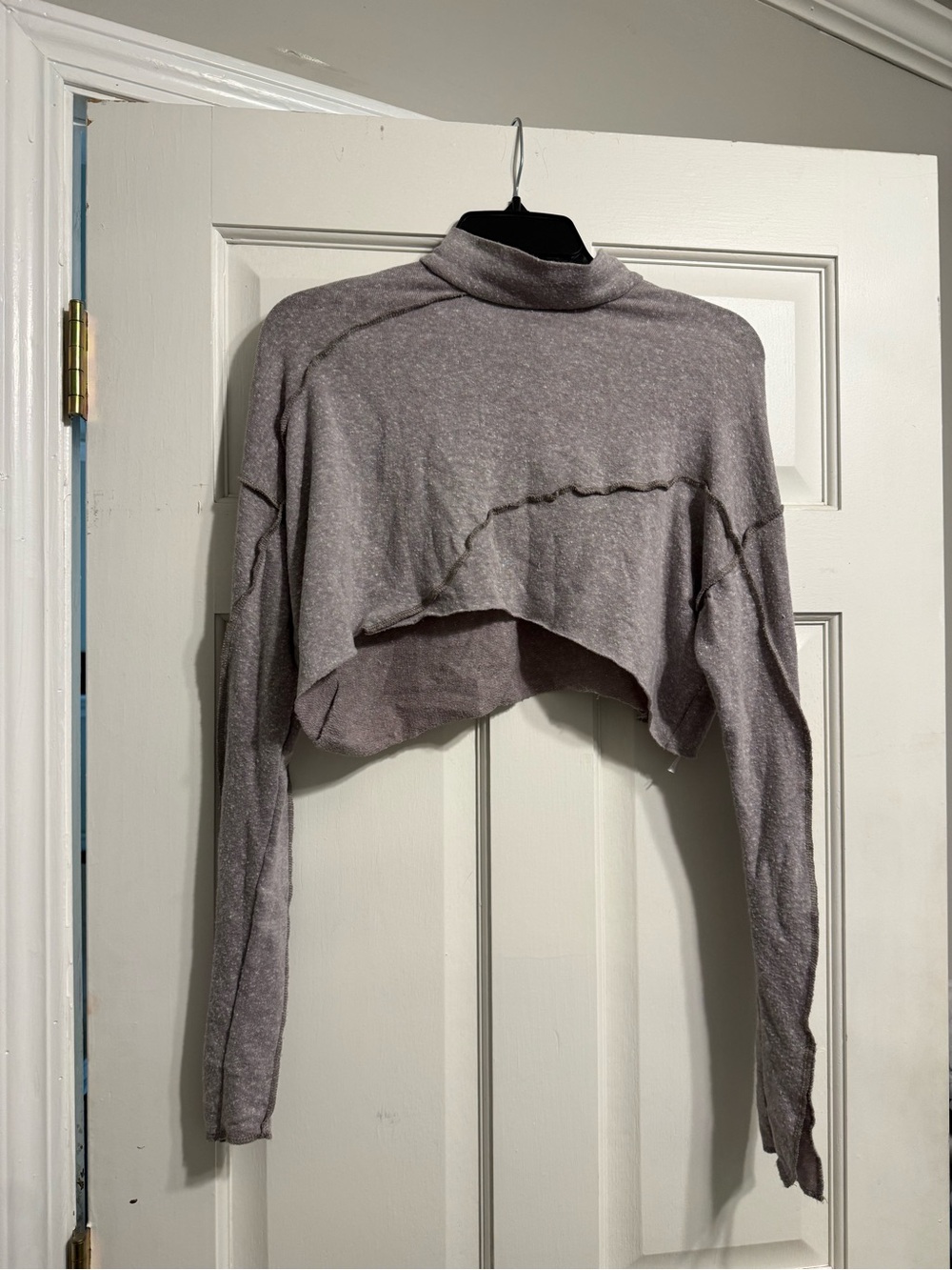 NWT Urban Outfitters Heathered Mauve Cropped Mock Neck Top size XS
